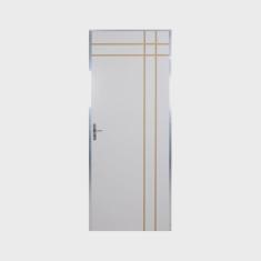 Kit Porta de Madeira Decorada 212x65cm com Batente de Aluminio 3,6cm Mantiqueira mgm