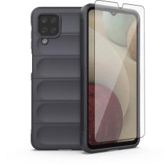 Asuwish Capa de celular para Samsung Galaxy A12/M12 com protetor de tela de vidro temperado e TPU macio, fina, à prova de choque, capa protetora de silicone acessórios A 12 5G A-12 S12 12A 4G feminino