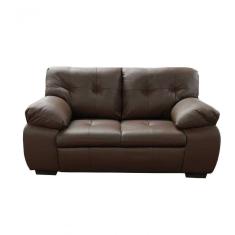 Sofá De Couro Marselha 2 Lugares Café Pigmentado - Mempra