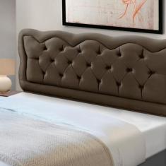 Cabeceira Cama Box Estofada Madeira Queen Size Sofia - D'Julia, Marrom