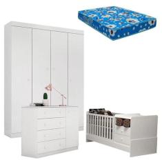 Quarto de Bebê Helena com Berço Multifuncional Selena com Colchão Phis