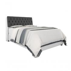 Cabeceira Box Casal 1,38 Isis Branco Com Capitonê Preto - Framar Móveis