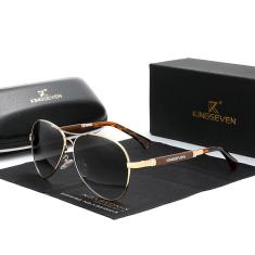 Óculos de Sol Masculino Aviador Estilo Militar Kingseven Polarizados