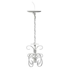 Lustre para Corredor e Sala Moderna Provençal Todo Branco 1 Bocal Rococó