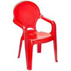 Cadeira Plástica Monobloco com Braços Infantil Tiquetaque, Tramontina, Vermelha