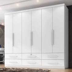 Guarda Roupa Casal 6 Portas 6 Gavetas Maximus Plus Branco Absoluto