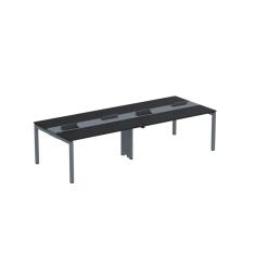 Mesa de Plataforma Dupla para 4 Pessoas Corporativa 150X120/4P PDC15/12/4P Preto/Grafito