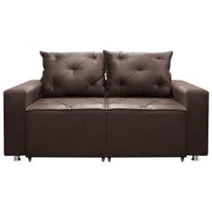 Sofá 2 Lugares Retrátil E Reclinável Bariloche 1.60cm C/ Molas - Suede Café