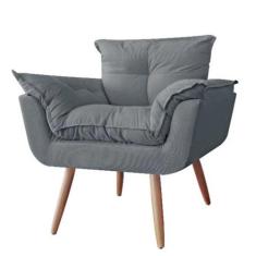 Poltrona Decorativa Opalla Platinum Decor Cinza
