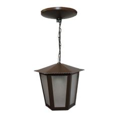 Pendente Colonial Sextavado L1C em Aço Marrom - Ideal Iluminação