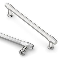 Asidrama Pacote com 10 puxadores de armário de cozinha cromados polidos de 128 mm, puxadores de armário de cozinha para puxadores de gaveta de armário