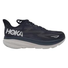 HOKA ONE ONE Tênis de corrida masculino, Preto/branco, 39
