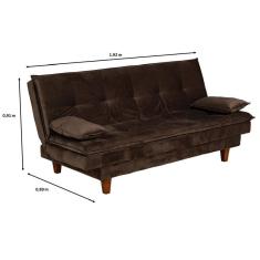 Sofá Cama 3 Lugares 195cm Veludo Holanda Berflex