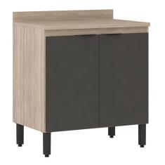 Balcão De Cozinha Firenze 2 Portas 80 Cm Avena Grafito - Demóbile