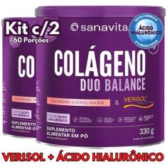 Kit 2X Colágeno Duo Balance em pó ( Verisol e Ácido Hialurônico Hyalur