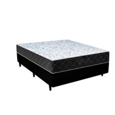 Cama Box Casal Sintético Preto com Colchão Espuma D33 Marrocos 30cm - 