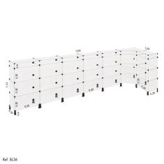 Balcão de Atendimento L Modulado em Vidro 3,00 x 1,10 x 1,00