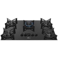 Cooktop a Gás Fischer 5 Bocas Fit Line Tripla Chama Trempe Iron Bivolt