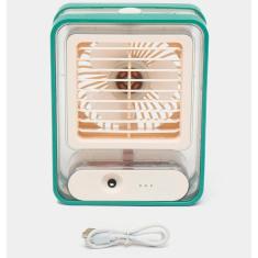 Ventilador Umidificador de Mesa LED 3 Velocidades - Branco