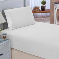 Lençol Solteiro 2 Peças Algodão 400 Fios Jogo de Cama Toque Confortave
