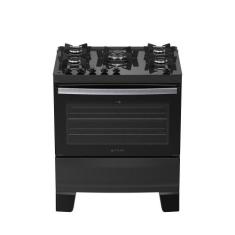 Fogão 5 Bocas Atlas Agile Up Glass Automático Mesa De Vidro Preto Bivo
