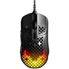 SteelSeries Aerox 5 - Mouse para jogos Holey RGB - Design ultraleve resistente à água - Sensor óptico TrueMove Air 18K DPI - 9 botões programáveis