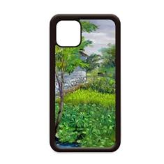 Ilustração de árvore de fazenda chinesa para iPhone 12 Pro Max Capa para Apple Mini Mobile Case