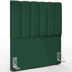 Cabeceira Cama Box Solteiro 100 cm Dália W01 Suede Verde Musgo - Lyam Decor