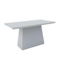 Mesa De Jantar Retangular Com Tampo De Vidro Bárbara Off Whit
