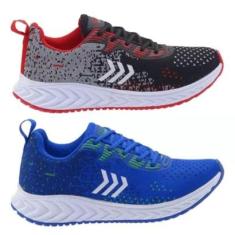 Kit 2 de Tênis Masculino Esportivo Academia Leve Confortável-Masculino