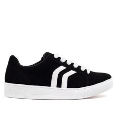 Tênis Feminino Via Marte Nobuck Preto/branco, Preto, Branco, 38