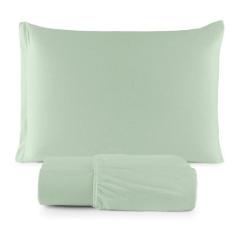 Jogo de Lençol Solteiro C/ Elástico Malha 100% Algodão 02 Pçs Liso - M