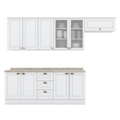 Cozinha Modulada Nova York 6 Peças Branco hp com Tampo Calcare – Henn