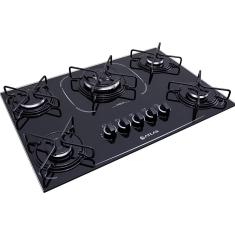 Cooktop Atlas 5 Bocas Mesa Vidro Tripla Chama Agile Up Glass