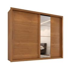 Guarda Roupas Casal com Espelho 2 Portas de Correr 6 Gavetas Imperador madeirado Zanzini