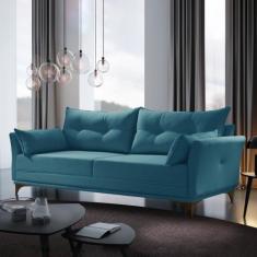 Sofá Fixo 3 Lugares com 2 Almofadas Verona Espresso Móveis