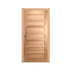 Kit Porta de Madeira Pivotante Frisada 214cmx97cmx12cm Pe28 Esel Abert