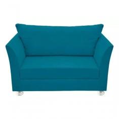 Namoradeira Lisboa 2 Lugares Salão Suede Azul Tiffany