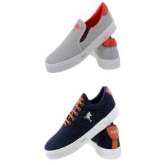 Kit Tênis Casual e Slip On Hfast Shoes Sola Reta Em Tecido com Detalhe