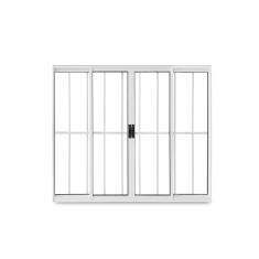 Janela de Correr Abertura Central Exclusiva 4 Folhas Grade Vidro Liso 100x120cm CRV Portas e Janelas Branco