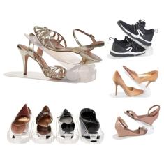 Kit 20 Organizadores de sapato com furo: sapato, saltos e tênis com regulagem de altura - Transparente