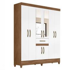 Guarda Roupa Casal Portugal 8 Portas e 1 Gaveta com Espelho - Moval