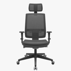 Cadeira Escritório Presidente Brizza Plaxmetal Autocompensador Slider 