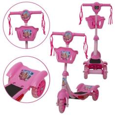 Patinete Infantil 3 Rodas Feminino Barbie Radical Com Led - Toys 2U