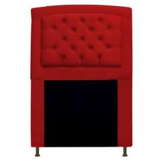 Cabeceira Estofada Geovana 100 cm Solteiro Com Capitonê Suede Vermelho