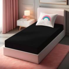 Jogo de lençol solteiro 2 peças Arco íris - Amora enxovais, Preto