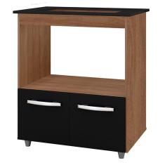 Balcão Para Cooktop 4 Bocas Elisa Savana Preto Mobbs