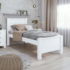 Cama Solteiro Ambiente Athenas 90 Branco Brilho - Lopas