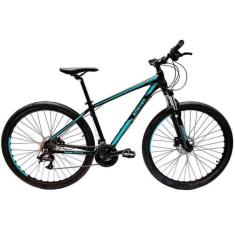 Bicicleta Elleven Rocker II HD Aro 29 Tam 19 Preto/Azul 24V suspensão 