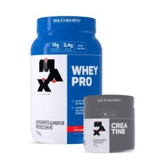 Combo Whey Protein 1kg e Creatina Monohidratada 100g - Max Titanium-Unissex